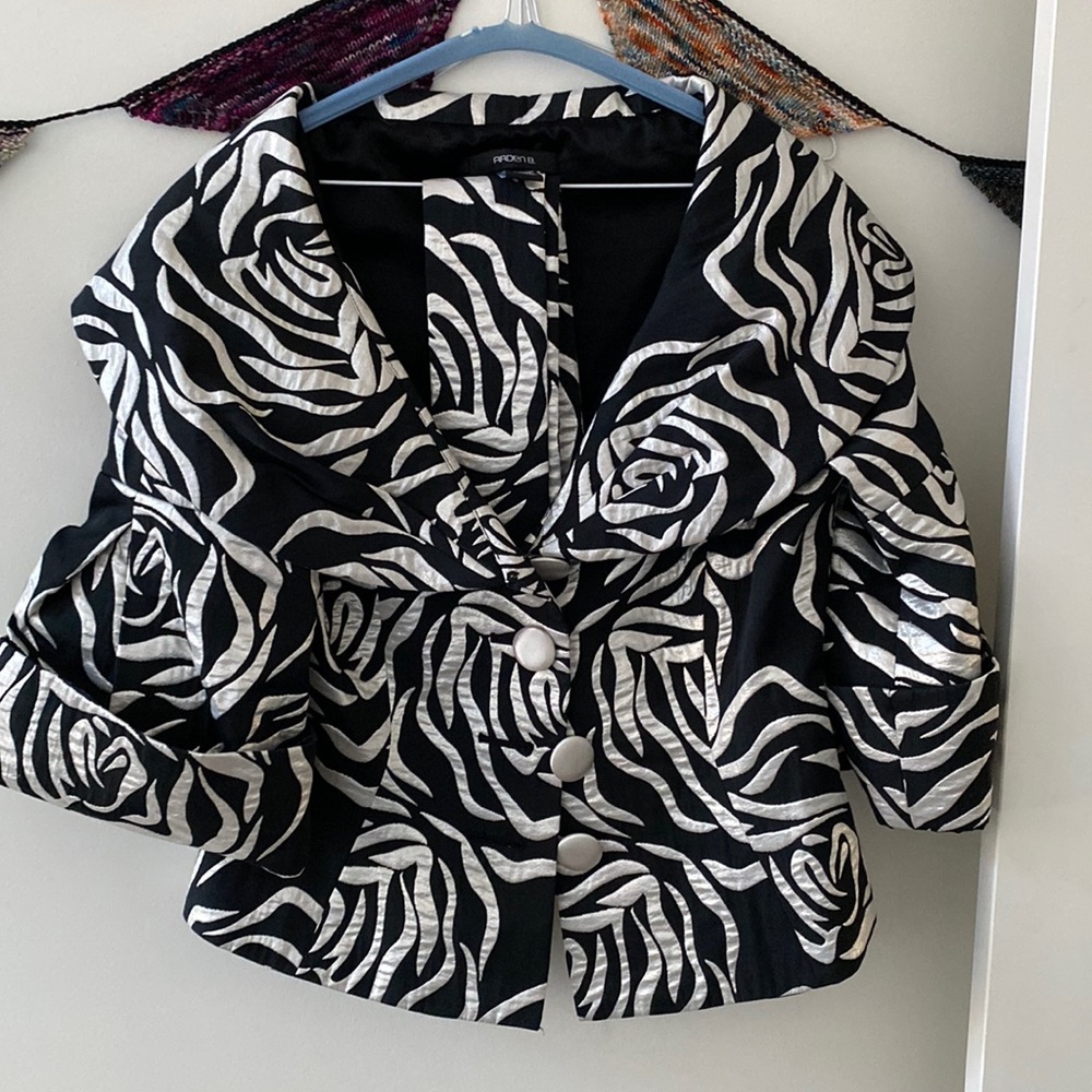 Arden B Black and Silver Rose Jacket